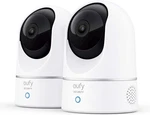 Eufy Security, 2k Indoor Cam Pan & Tilt 2-cam Kit, Plug-in Security Camer. Fixed Price $107.45.
