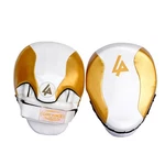 Last Punch Pre-curved Coaching Gloves White & Gold Boxing Kick Pads. Fixed Price $30.99.