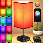 Bluetooth/wifi Rgb & Usb Bedside Table Lamp With 3 Charging Ports 2 Outle.... Fixed Price $45.41.