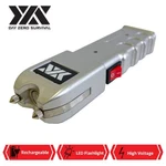 Day Zero Survival Rechargeable Stun Gun W Side Strips/ Led Light - Silver. Fixed Price $29.99.