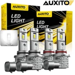 4x Auxito 9005 9006 Led Combo Headlight Bulbs High Low Beam Kit Extremely White. Fixed Price $37.99.