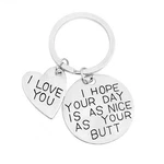 Shiqiao Spl I Hope Your Day Is As Nice Butt Keychain Small, Silver. Fixed Price $11.16.