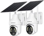 Sehmua 2k Solar Security Cameras Wireless Outdoor, 2 Pack 360 View Pan/tilt Wif. Fixed Price $115.99.