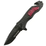 Hunt-down 8.5"" Red Spring Assisted Folding Knife Belt Cutter Glass Breaker 3cr1. Fixed Price $10.99.