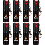 8 Pack Burn Pepper Spray 1/2oz Keychain Keyring Clip Self Defense Security. Fixed Price $25.25.