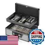 Lockbako Locking Cash Box With Money Tray And Key, Secure Safe For Cas. Fixed Price $78.66.
