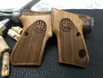 Beretta 950 Jetfire Walnut Wood Grips With Safety Cut. Fits 950, 950b, 950bs. Fixed Price $45.00.