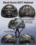 Daytona Dot Dual Gun Skull Outlaw Graphic Shorty Motorcycle Half 1/2 Helmet D6-g. Fixed Price $104.26.