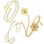 Bomail 3pcs Gold Arm Cuff Bracelets For Women Open Adjustable Upper Bangle. Fixed Price $22.92.