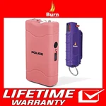 Police Stun Gun Burn Pepper Spray Combo Women Self Defense 800 Pink & Purple. Fixed Price $17.50.
