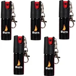 5 Pack Burn Pepper Spray Keychain 1/2oz Keyring Clip Defense Security Protection. Fixed Price $14.90.