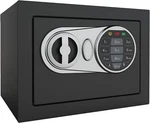 Compact Black Safe Box 0.23 Cubic Feet With Key Keypad Access For Valuables. Fixed Price $46.99.