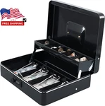 New Combination Lock Cash Box With Money Tray 4 Bill/5 Coin Slots Black. Fixed Price $36.09.