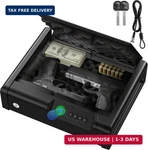 Locksworth Large Biometric Gun Safe With Security Cable, 0.1s Quick Access Finge. Fixed Price $101.67.