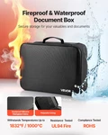 Vevor Fireproof Document Box, 1832 F Safe W/lock & 2 Compartments. Fixed Price $29.99.