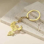 Burning Phoenix Keychain Stainless Steel Key Chain Punk Animal Bird Jewelry. Fixed Price $7.99.