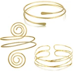 Magidove 3pcs Arm Cuffs For Women Band Adjustable Armband Set Gold. Fixed Price $15.86.