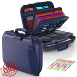 Nacial Fireproof Document Box W/lock, Blue Portable Safe Storage Laptop Bag. Fixed Price $69.99.