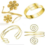 Acruccen 4 Pcs Gold Arm Cuff For Women Upper Bangle Bracelet Open. Fixed Price $17.63.