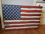 38inx26.5in American Flag Wall Hanging Gun Concealment With Secret Compartments. Fixed Price $175.00.