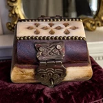 Hand Crafted Camel Bone Trinket Box Inlay Brass Hinged Lock Velveteen Lining. Fixed Price $30.00.