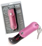Pink Pepper Spray Police Defense Oc-17 Magnum W/ Leather Keychain Case. Fixed Price $7.49.