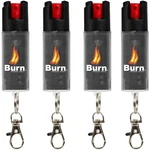 4 Pack Burn Pepper Spray Self Defense 1/2oz Police Strength Security Keychain. Fixed Price $17.99.