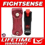 Pepper Spray Maximum Strength Leather Case Self Defense Security Snack Red. Fixed Price $6.99.