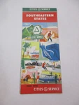 Vintage 1957 Cities Service Southeastern Us Gas Station Travel Road Map Box E. Fixed Price $10.00.