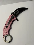 Tiger-usa Pink Folding Karambit Knife 1065 German Surgical Steel Black Blade. Fixed Price $16.00.