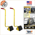 2 Pack Heavy Duty Rubber Wheel Chock With Handle - Ultimate Stability & Safety. Fixed Price $120.14.