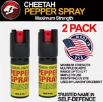 2pks Cheetah Maximum Strength Pepper Spray 1/2oz Security Protection With Case. Fixed Price $15.99.