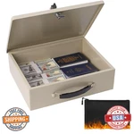Polspag Fireproof Document Box W/ Key Lock & Money Bag Safe Storage. Fixed Price $80.41.