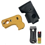 Defender 10 Mv Pistol Grip Stun Gun W/ Led Light & Holster Yellow + Pepper Spray. Fixed Price $29.95.