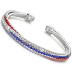 Mysense 4th Of July Bracelets Patriotic Red White Blue Cuff Bangle Usa 250th. Fixed Price $14.95.