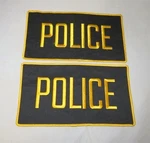(2) Vintage Police Patch Hook Loop Tactical Vest Jacket Badge - Large. Fixed Price $18.99.
