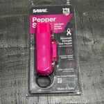 Sabre Pepper Spray W/ Finger Grip And Key Ring Pink 10-foot Range. Fixed Price $6.95.
