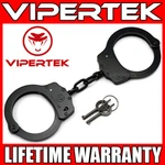 Vipertek Professional Double Lock Black Steel Police Security Handcuffs W/ Keys. Fixed Price $23.99.