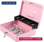 Xydled Cash Box With Money Tray And Key Lock,tiered, Cantilever Design,4 Bill /. Fixed Price $35.18.