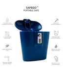 Safego Blue Lightweight Water Resistant Portable Travel Lockbox Safe. Fixed Price $30.00.