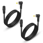 Gintooyun 2 Pack Dc5525 Power Extension Cable, Dc 5.5mm X 2.5mm Right Angle Male. Fixed Price $14.12.