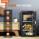 4.0 Cu.ft Single Door Safe Box, Key Lock, Fingerprint, For Cash, Jewelry, Black. Fixed Price $238.99.
