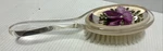 Vtg 1950s Clear Lucite Acrylic Handle Hair Brush W/purple Orchid Embedded Inside. Fixed Price $59.95.