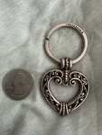 Brighton Heart Keychain Silver Tone Scroll Key Ring. Fixed Price $20.00.