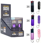 9 Pc Security Personal Alarm And Pepper Spray Counter Display Assorted Colors. Fixed Price $168.33.