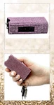 Pink Rhinestone Mini 3" Recharge Stun Gun Women Self Defense Safety Led Light. Fixed Price $28.49.