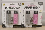 2 "bling It" On Pepper Spray Pk Guard Dog Glow In Dark White & Confetti - New. Fixed Price $19.00.
