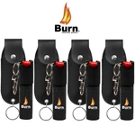Burn Pepper Spray 1/2oz Self Defense Keychain Holster Case Black 4 Pack. Fixed Price $18.95.