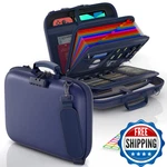 Nacial Fireproof Document Box With Lock & Shoulder Strap, Hard-shell F. Fixed Price $75.18.