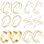 Jewpark 6 Pairs Arm Cuff Jewelry For Women Golden Upper Bangle Band. Fixed Price $17.63.